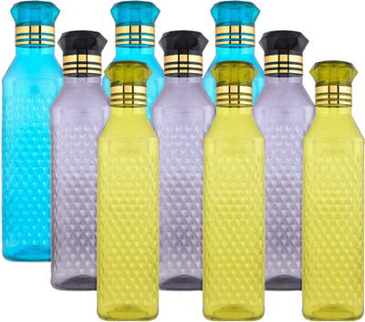 KUBER INDUSTRIES 1000 ml Plastic Bottle(Pack of 9, Multicolor)