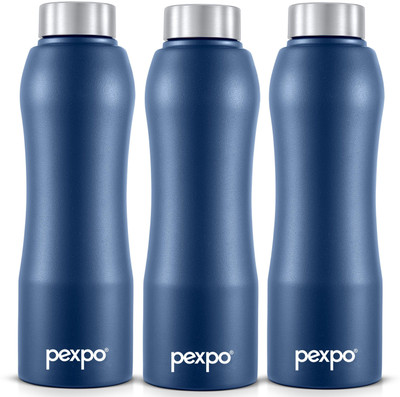 pexpo 1000 ml Steel Bottle(Pack of 3, Blue)