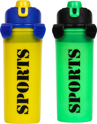 FLANKER 700 ml Plastic Shaker(Pack of 2, Yellow, Green)