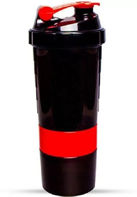 HouseOfCommon 500 ml Plastic Shaker(Pack of 1, Red, Black)