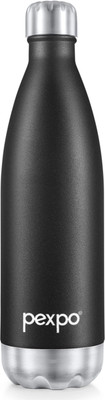 pexpo 1000 ml Steel Flask(Pack of 1, Black)