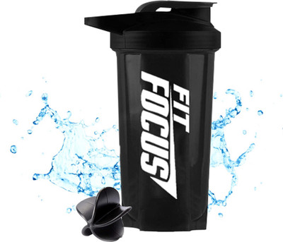 FIT FOCUS 700 ml Plastic Shaker(Pack of 1, Black)