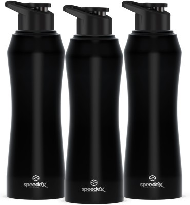 SPEEDEX Stainless steel 1 litre water bottle 1 ltr for school kids girls men boys 1000 ml Bottle(Pack of 3, Black, Steel)