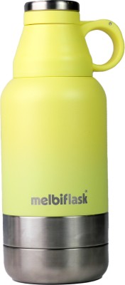 Melbify 3IN1 Insulated Vacuum Flask Water Bottle(1L) 1000 ml Flask(Pack of 1, Yellow, Steel)