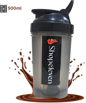Shopeleven 500 ml Plastic Shaker(Pack of 1, Grey)