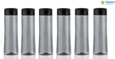 Flipkart SmartBuy NEW TRANSPARENT BOTTLE IN AMAZING COLOUR PLASTIC WATER BOTTLE BPA FREE BOTTLE 1000 ml Bottle(Pack of 6, Black, Plastic)