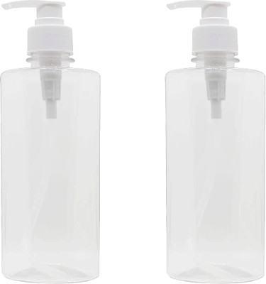 FUTURA MARKET Empty Plastic handwash/Sanitizer/Lotion/Shampoo/Liquid Dispenser Pump Bottle 500 ml Spray Bottle(Pack of 2, White, PET)