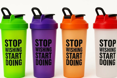 GAINX 700 ml Plastic Shaker(Pack of 1, Light Green, Orange, Red, White, Purple)