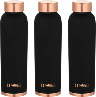 KUBER INDUSTRIES 950 ml Copper Bottle(Pack of 3, Black)