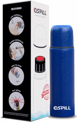 0SPILL 750 ml Steel Sipper(Pack of 1, Blue)