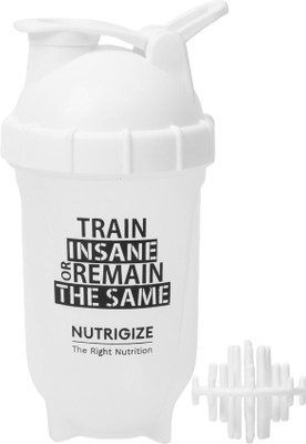 Nutrigize 500 ml Plastic Shaker(Pack of 1, White)