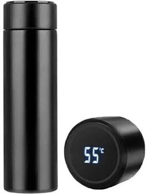 aaryashoppy 500 ML Thermos Insulated Hot Cold Flask LED Temperature Display Vacuum Bottle 500 ml Bottle(Pack of 1, Black, Aluminium, Steel)