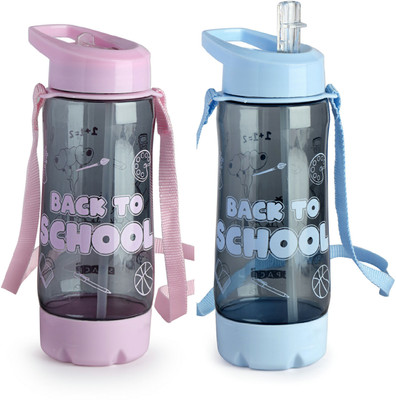SPACE POLYCRAFT 600 ml Plastic Sipper(Pack of 2, Pink, Blue)
