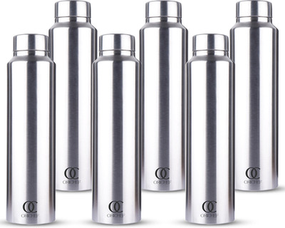 Omichef 1000 ml Steel Bottle(Pack of 6, Silver)