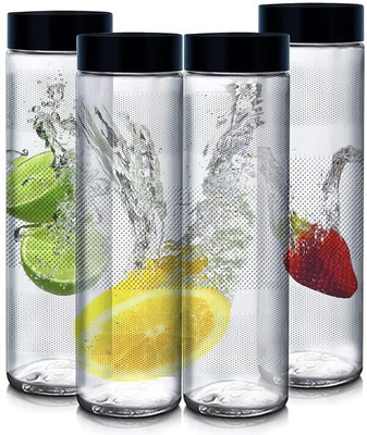 K Buyz Glass Fruit Infuser Water Bottles | Transparent Borosilicate Bottles 750 ml Bottle(Pack of 2, Multicolor, Glass)