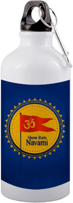 EchoPrints happy shree ram navami design gift with-om-symbol-flag on 650 ml Sipper(Pack of 1, Multicolor, Aluminium)