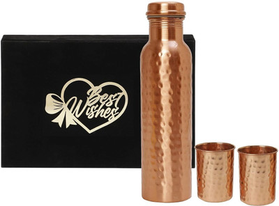 INTERNATIONAL GIFT 1000 ml Copper Bottle With Drinking Glass(Pack of 1, Copper)