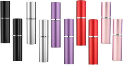Leebein Pack of 10 Mini Travel Perfume Spray Bottle Leakproof Refillable Atomizer 5 ml Aluminium Spray Bottle(Pack of 10, Multicolor)
