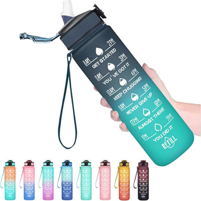 Matolia 1000 ml Plastic Bottle(Pack of 1, Black, Blue)