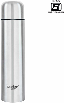Greenchef Vacuum insulated SS Flask - 1000ml - Dura 1000 ml Flask(Pack of 1, Steel/Chrome, Steel)