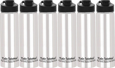 KUBER INDUSTRIES 1000 ml Steel Bottle(Pack of 6, Silver)