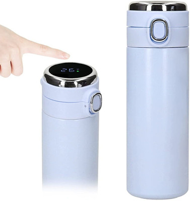 Iktu Vacuum Insulated Water Bottle LED Temperature Display S304 Stainless Steel Flask 420 ml Flask(Pack of 1, Blue, Steel)