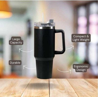 bhctrader 1200 ml Steel Sipper(Pack of 1, Black)