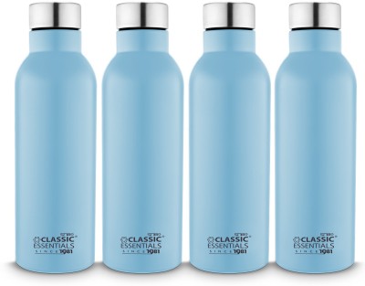 Classic Essentials Stainless Steel Capsule Water Bottle For Fridge, School, Home, Office, Travel 1000 ml Bottle(Pack of 4, Blue, Steel)