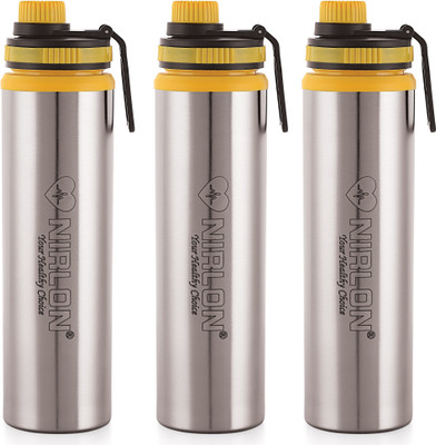 NIRLON 900 ml Steel Bottle(Pack of 3, Silver)