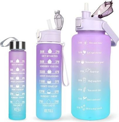 Happiory 2000 ml Silicone Bottle(Pack of 3, Purple, Blue)