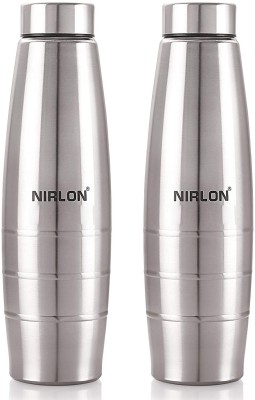NIRLON Berry Cool Stainless Steel Fridge Water Bottle 1000 ml Bottle(Pack of 2, Silver, Steel)