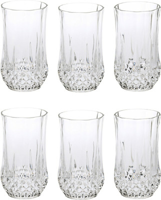 1st Time (Pack of 6) Somil Stylish Shape Self Designer Multipurpose Glass Design No-AT30 Set Of 6 Glass Set Water/Juice Glass(320 ml, Glass, Clear)
