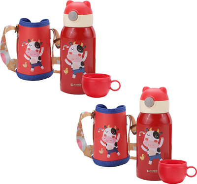 KUBER INDUSTRIES 500 ml Steel Sipper(Pack of 2, Red)