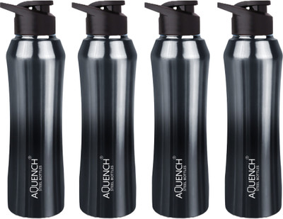 AQUENCH 1000 ml Steel Sipper(Pack of 4, Black, Grey)