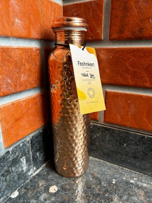 FASHNKART Copper Hammered Water Bottle for Yoga/Ayurveda Health Benefit Leak Proof 900 ml Bottle(Pack of 1, Copper, Copper)