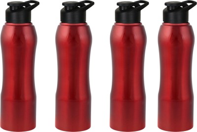 KARFEE KARFE 1000 ml Stainless Steel Sports/Sipper Water Bottle (Set of 4, Red, Mistro) 4000 ml Bottle(Pack of 4, Red, Steel)