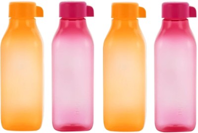 TUPPERWARE Square plastic bottle set of 4 1000 ml Bottle(Pack of 4, Multicolor, Plastic)