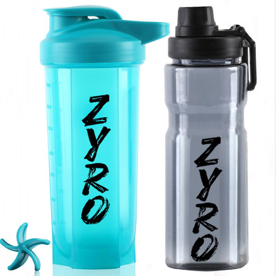ZYRO 750 ml Plastic Shaker(Pack of 2, Black)