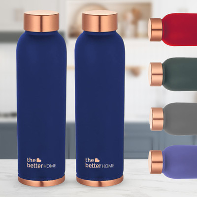 The Better Home 950 ml Copper Bottle(Pack of 2, Blue)