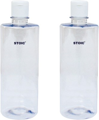 Altruist Empty Clear Plastic Bottle with Flip Caps (500ml) Pack of 2 500 ml Bottle(Pack of 2, White, PET)