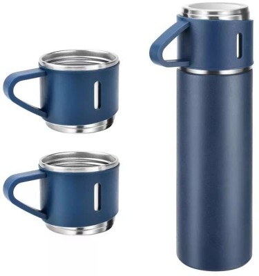 Harikaran Stainless Steel Water Bottle Coffee Tumbler Vacuum Flask Tea Mug Set 500 ml Flask(Pack of 1, Blue, Steel)