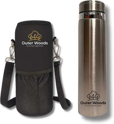 Outer Woods 1000 ml Stainless Steel Flask(Pack of 1, Silver)