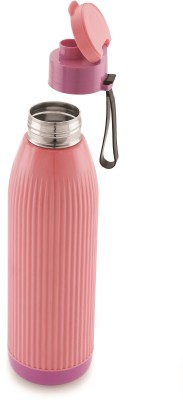 Flipkart SmartBuy Insulated Inner Steel Outer Plastic Water Bottle With Leak Proof & Wide Mouth 800 ml Bottle(Pack of 1, Pink, Plastic, Steel)