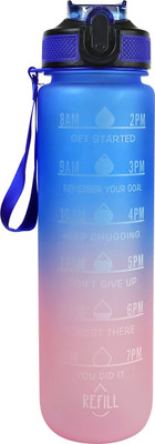NEYU 1000 ml Plastic Sipper(Pack of 1, Blue, Pink)