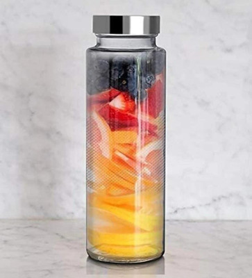 Hyatium 500 ml Glass Bottle(Pack of 1, Clear, Steel/Chrome)