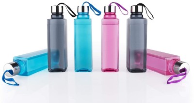 4square Plastic Water Bottle Set of 6 | Office Bottle | Gym Bottle Fridge bottle 1000 ml Bottle(Pack of 6, Multicolor, Plastic)