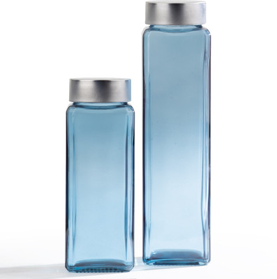 CROCO JAR 1250 ml Glass Bottle(Pack of 2, Blue)