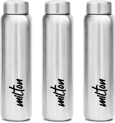 MILTON 920 ml Steel Bottle(Pack of 3, Silver)