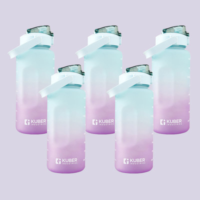 KUBER INDUSTRIES 2000 ml Plastic Bottle(Pack of 5, Purple, Green)