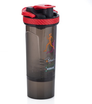 GK sales Premium Leak-Proof Protein Shaker Bottle with Mixing Ball and Carry Handle 700 ml Shaker(Pack of 1, Red, Plastic)